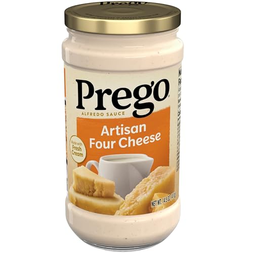 Prego Four Cheese Alfredo Pasta Sauce, 14.5 oz Jar - 14.5 Ounce (Pack of 1)