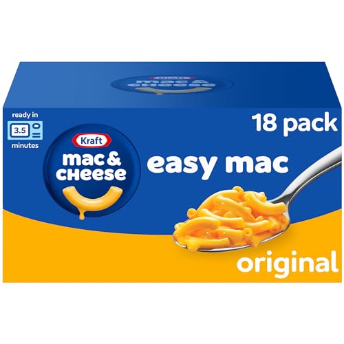 Kraft Easy Mac Original Macaroni & Cheese Microwavable Dinner (18 ct Packets)(Packaging May Vary) - 18 Pouches