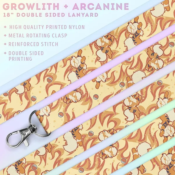 Growlithe and Arcanine Double Sided Lanyard