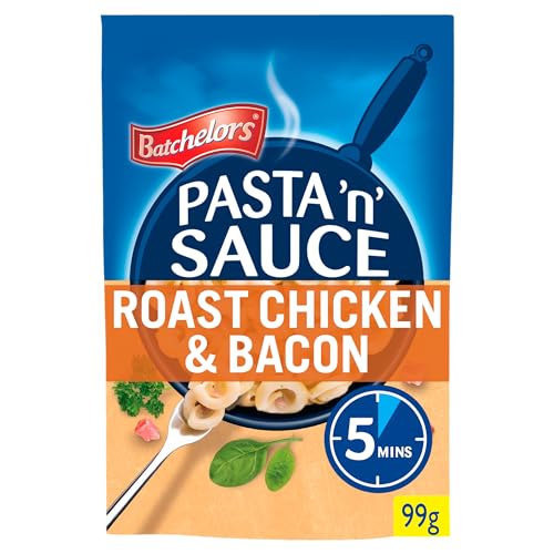 Batchelors Pasta 'n' Sauce Roasted Chicken & Bacon Pasta Ready Meal, 99 g Packet (Pack of 7) - Roasted Chicken & Bacon - Original