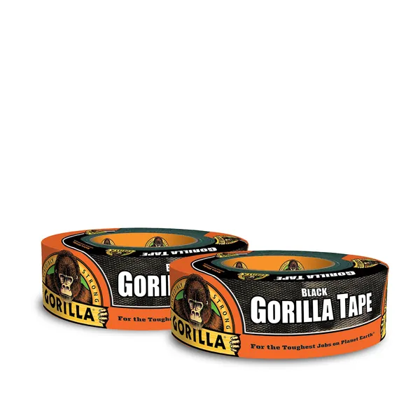 Gorilla Black Duct Tape, 1.88" x 35 yd, Black, (Pack of 2) - 2 Pack