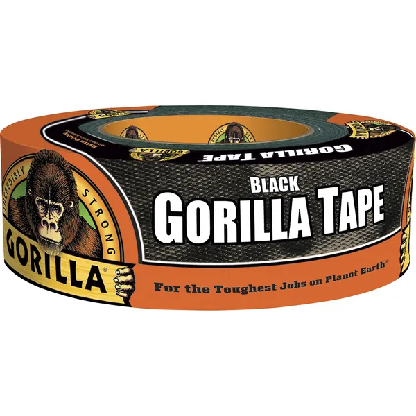 Gorilla Black Duct Tape, 1.88" x 35 yd, Black, (Pack of 1) - 1 Pack