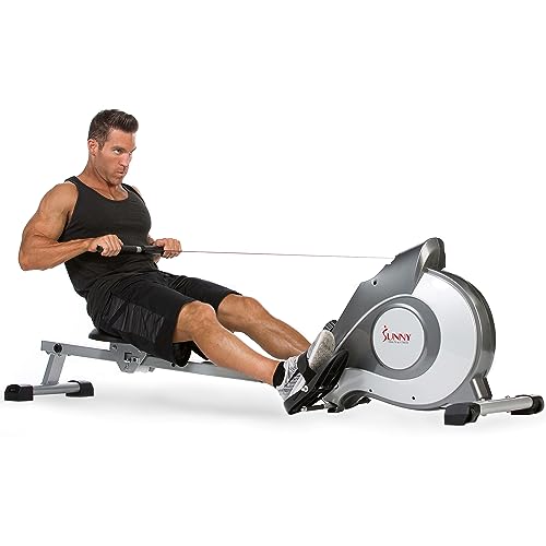 Sunny Health & Fitness Smart Magnetic Rowing Machine with Extended Slide Rail with Optional Exclusive SunnyFit App Enhanced Bluetooth Connectivity - Smart