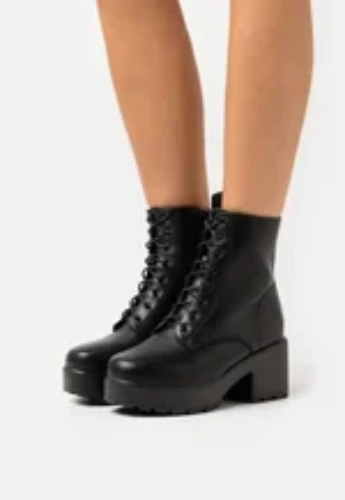 GIN PLATFORM MILITARY BOOTS- black