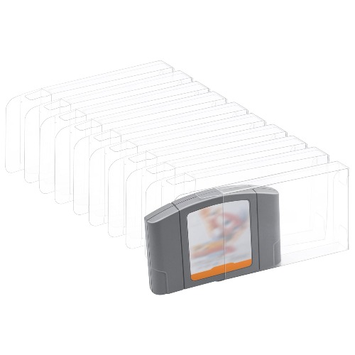 Mcbazel LOT 10 Clear Case Sleeve Protector for Nintendo N64 Games Cartridge (Set of 10)