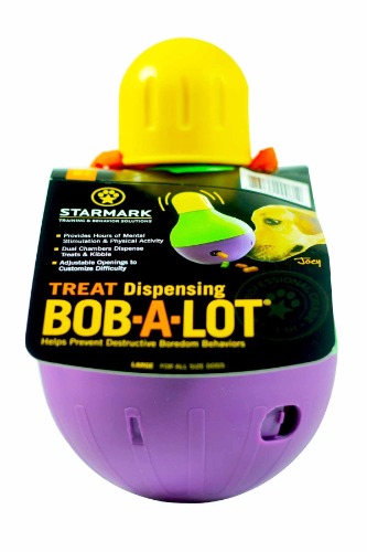 Starmark Bob-A-Lot Interactive Dog Pet Toy, Large, Yellow/Green/Purple - Large 1