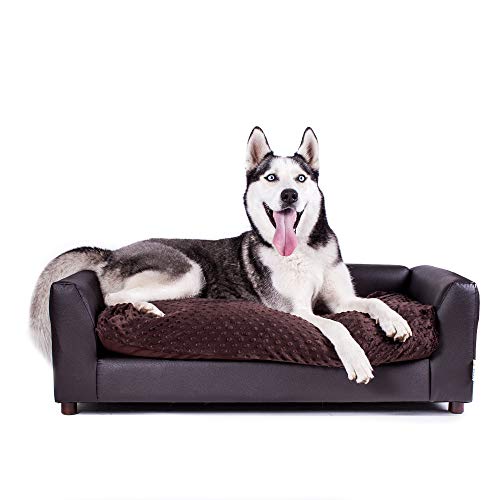Keet Fluffy Deluxe Pet Bed, Chocolate, Large (40x23x13) - Large - Chocolate