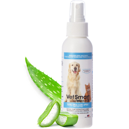 Dog Breath Freshener: Eliminate Bad Breath and Prevent Oral Disease in Dogs and Cats - Teeth Cleaning Spray with Aloe Vera - Plaque and Tartar Remover, Oral Hygiene for Pets (Pack of 1) - Pack of 1