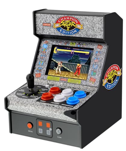 My Arcade Street Fighter 2 Champion Edition Micro Player-Fully Playable, Includes CO/VS Link for Multiplayer Action, 7.5 Inch Collectible, Full Color Display, Battery or Micro USB Powered - Street Fighter 2
