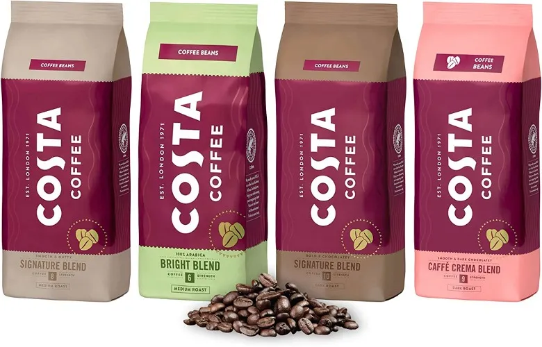 COSTA Coffee - Crema Blend Dark, Bright Blend Medium, Signature Blend Dark, Signature Blend Medium (MIX_01)