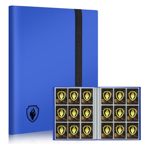 Card Binder 9 Pocket, Fabmaker 396 Pockets Trading Card Binder, Premium Collector Card Album for Standard Cards, Side Loading Card Collection Folder for MTG, TCG, Game Cards, Sport Cards, Blue - Blue