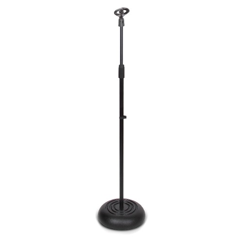 Microphone Stand - Universal Mic Mount with Heavy Compact Base, Height Adjustable (2.8’ - 5’ ft.) - PMKS5 - 1 Pack Stand