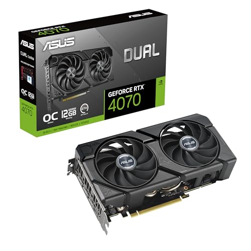 ASUS Dual GeForce RTX™ 4070 EVO OC Edition 12GB GDDR6X is Designed for Broad Compatibility, with a 2.5-Slot Design, Axial-tech Fan Design, 0dB Technology, Auto-Extreme Technology, and More - RTX 40 Series - RTX4070|EVO|OC|Black