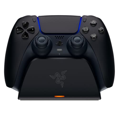 Razer Quick Charging Stand for PlayStation 5: - Curved Cradle Design - Matches PS5 DualSense Wireless Controller - One-Handed Navigation - USB Powered - Black (Controller Sold Separately) - Black