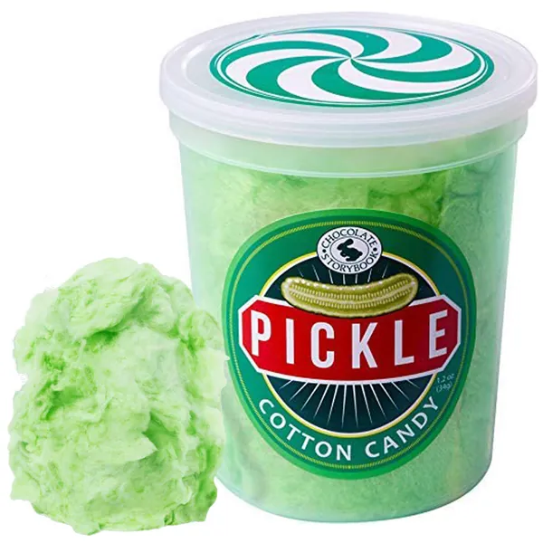 Pickle Gourmet Flavored Cotton Candy – Unique Idea for Holidays, Birthdays, Gag Gifts, Party Favors