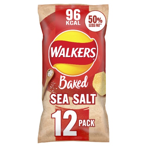 Walkers Ugnsbakade havssalt chips 12 x 22 g, röd