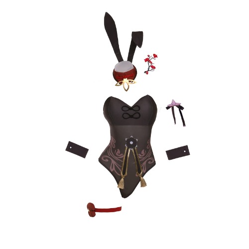 Vibsion Womens Cosplay Costume for Genshin Outfit Full Set - Small Hu Tao Brown