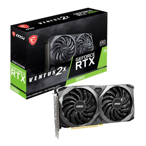 MSI NVIDIA GeForce RTX 3060 Ventus 2x Overclocked Dual Fan 12GB GDDR6 PCIe 4.0 Graphics Card