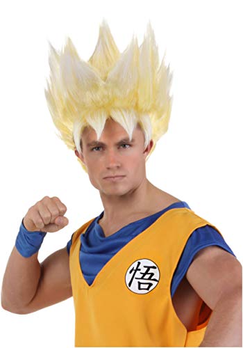 Dragon Ball Z Adult Super Saiyan Goku Wig Yellow Spiked Anime Hair, Halloween Costume, Cosplay Accessory Standard - Standard