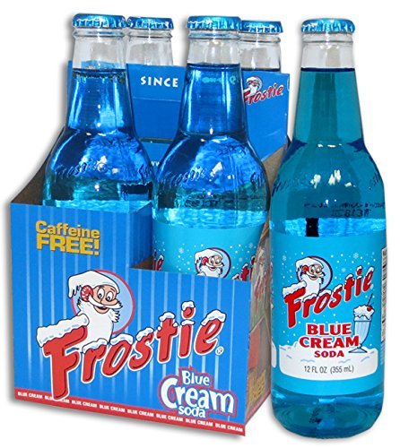 Frostie Soda 12 ounce Glass Bottles (Blue Cream, 6) - Blue Cream - 12 Fl Oz (Pack of 6)