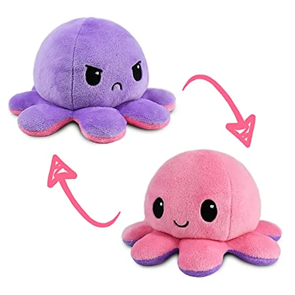 Tee Turtle Reversible Octopus Plushie, Light Pink/Light Purple
