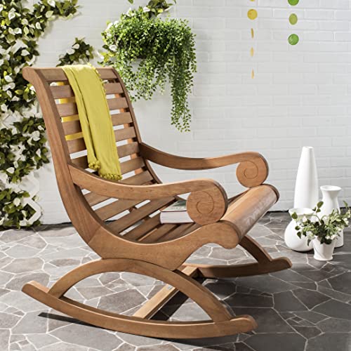 Safavieh Outdoor Collection Sonora Rocking Chair, Teak Brown - Teak