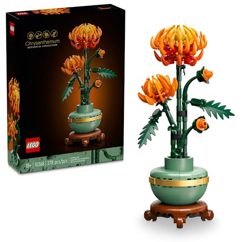 LEGO Icons Chrysanthemum Flower Décor, Creative Building Set, Gift for Teens and Adults, Zero Maintenance Plant, Artificial Flower Display, Botanical Collection for Home Décor and Office Décor, 10368