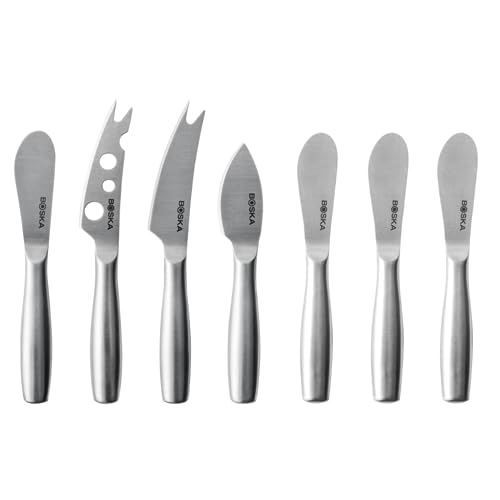 Boska Cheese & Spreading Knife Set Mini Copenhagen – Set of 7 Compact Knives – For All Types of Cheese, Butter, Jam & Other Spreads – Dishwasher Safe – Lightweight – Strong Stainless Steel – Ergonomic
