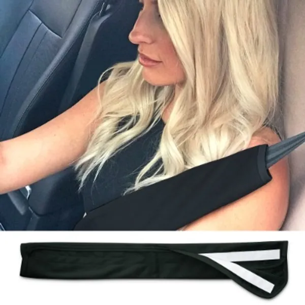 Waterproof Seat Belt Protector - Removable Auto Car Seatbelt Cover Guards Against Sweat and Odor Black