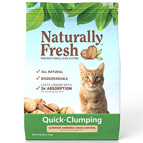 Naturally Fresh Cat Litter - Walnut-Based Quick-Clumping Kitty Litter, Unscented , 26 lb (23001) - 26 lb - Single Cat Unscented - 26 lb