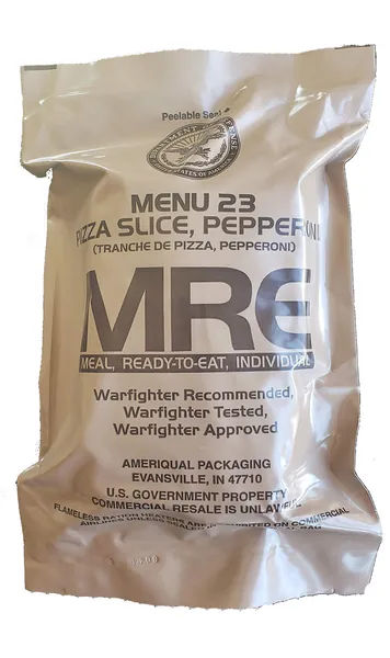 Genuine Military MRE Meal 23 with Inspection Date of 2021+ Pepperoni Pizza - 