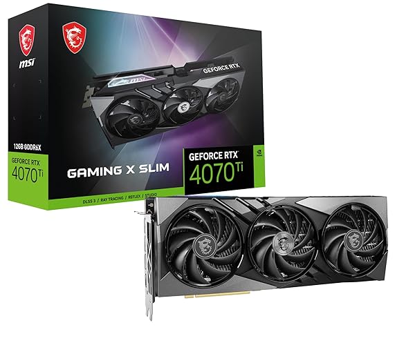 MSI GeForce RTX 4070 Ti GAMING X SLIM 12G Scheda Video - 12GB GDDR6X (21Gbps/192-bit), PCIe 4.0-TRI FROZR 3 (3 x TORX Fan 5.0), Gaming & Silent Mode, RGB - HDMI 2.1, DisplayPort 1.4a - GeForce RTX 4070 Ti GAMING X SLIM 12G
