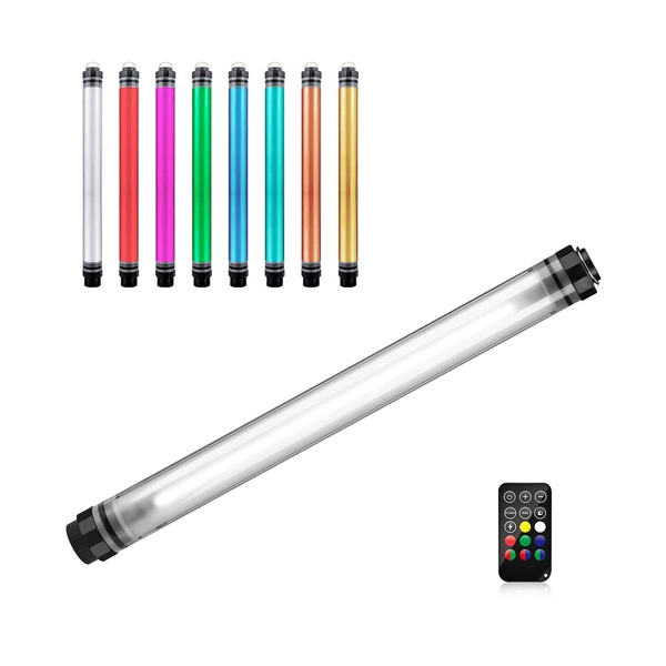 LUXCEO Handheld Photography Light Professional LED Video Light Wand 12 Lighting Mode, Stepless Dimming,CRI≥95 IP68 Waterproof with10400mAH Rechargeable Battery 3000k 5750k RGB Colorful Stick