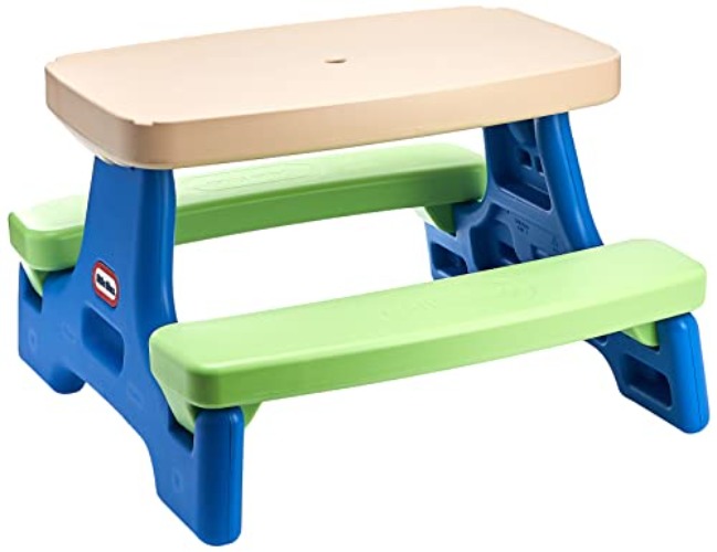 Little Tikes Easy Store Jr. Kid Picnic Play Table, Blue,green - Play Table