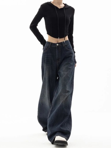 Black Alt Harajuku Baggy Denim Pants - Black / M