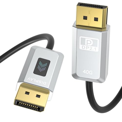 16K Fiber Optic DisplayPort 2.1 Cable 5M, DP 2.1 Cable[16K@30Hz, 8K@60Hz, 4K@240Hz], 40Gbps Display Port Cord AOC Support UHBR10/HDR/HDCP, FreeSync G-Sync for Gaming Monitor 4090 Graphics Card