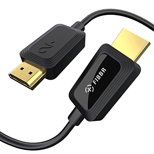 FIBBR 8K HDMI Fiber Optic Cable 5M, 48Gbps 8K HDMI 2.1 Cable/AOC Support 8K@60Hz, 4K@120Hz/144Hz HDR eARC Dolby Atmos HDCP 2.2&2.3 Compatible with PS5, Xbox Series X, PC, TV - 5m/16.4ft