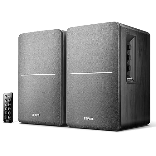 Edifier R1280DB Powered Bluetooth Bookshelf Speakers - Optical Input - Wireless Studio Monitors - 4 Inch Near Field Speaker - Black