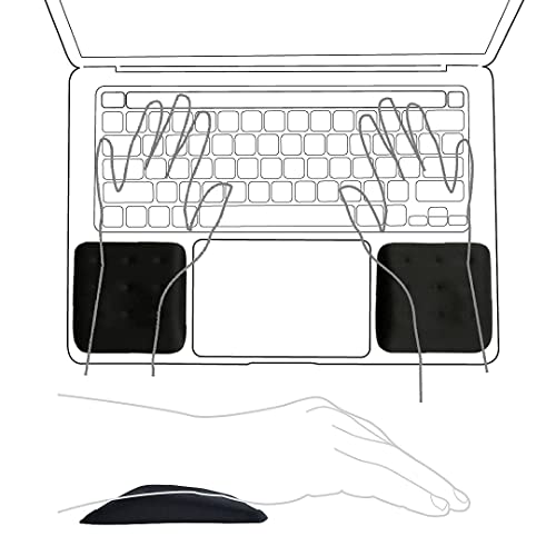 WavePads by AQUUES Solutions – Two Pack Non-Slip Wrist Rests for Laptop and Keyboard Ergonomic Memory Foam Laptop Wrist Pads for Wrist Pain & Carpal Tunnel Relief, Memory Foam Wrist Support Pads - 