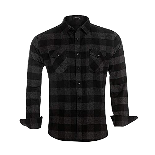 Flannel Shirts-Long Sleeve Casual Button Down Slim Fit