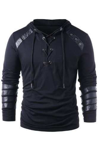 Gothic Steampunk Hoodie Shirt Victorian Lace Up Pullover