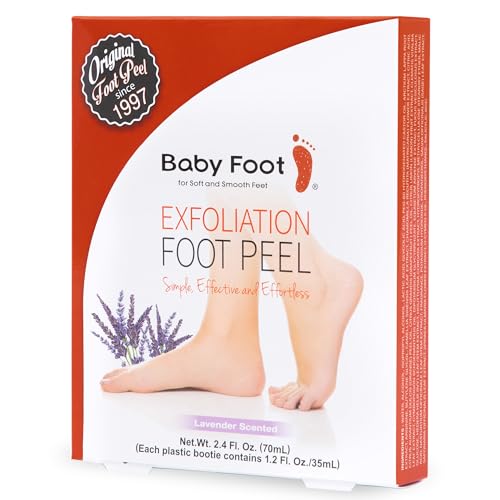 Baby Foot Original Exfoliation Foot Peel - Callus Remover for Rough Cracked, Dry Feet, Dead Skin Removal - Foot Peeling Mask for Baby Soft Feet - Spa Experience at Home & Gift Ideas - Lavender Scented - 2.4 Fl Oz (Pack of 1) - Standard Packaging