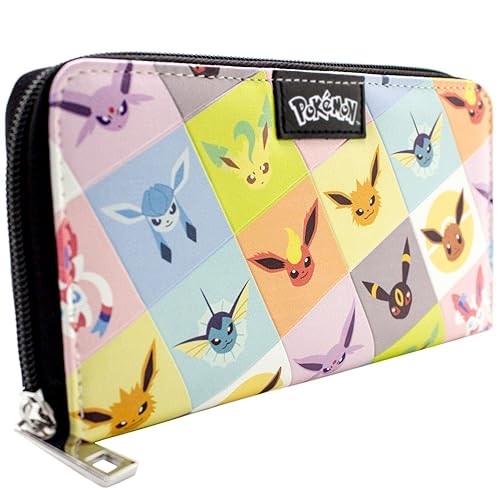 Eevee Eeveelution Umbreon Jolteon Mulitcolour Coin and Card Clutch Purse, Multicolor, One Size