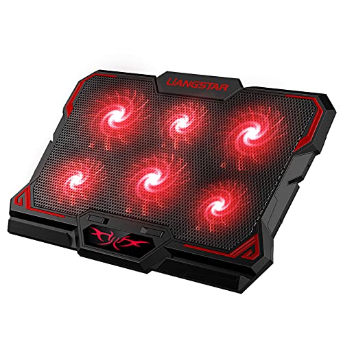 Laptop Cooling Pad, Laptop Cooler with 6 Quiet Led Fans for 15.6-17 Inch Laptop Cooling Fan Stand, Portable Ultra Slim USB Powered Gaming Laptop Cooling Pad, Switch Control Fan Speed Function (Red) - Red