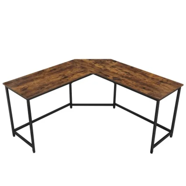 VASAGLE Bureau d’Angle, Table en Forme de L, pour Travailler et réviser, Bureau à Domicile, Gain d'espace, Montage Facile, Style Industriel, Marron Rustique LWD73X