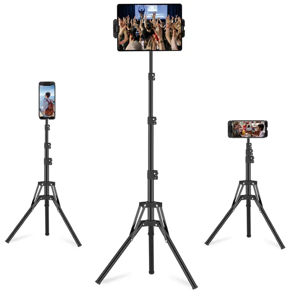 iPad Stativstativ, iPad Stativ upp Till 160 CM/65 TUM, iPad Stativ 360° Justerbar Säng för iPad Pro, iPad mini, Samsung Galaxy Tab (alla 4,7–12,9 tum) Surfplattehållare