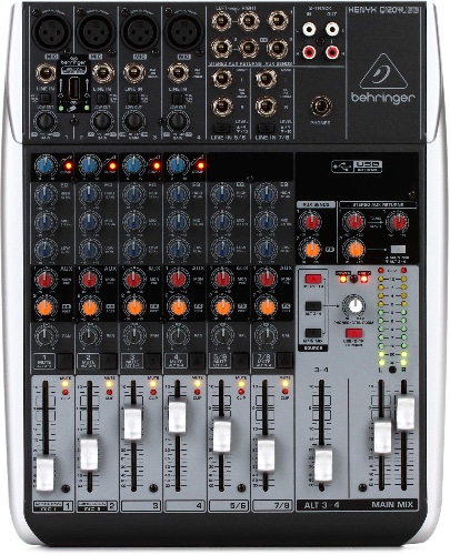 Behringer XENYX Q1204USB Q1204USB Behringer XENYX Q1204USB Premium 12-Input 2/2-Bus Mixer, Black - XENYX Q1204USB