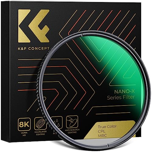 K&F Concept 55mm True Color Polarizer Lens Filter Circular Polarizing Filter for Camera Lens with 28 Multi-Coated (Nano-X Series) - 55mm