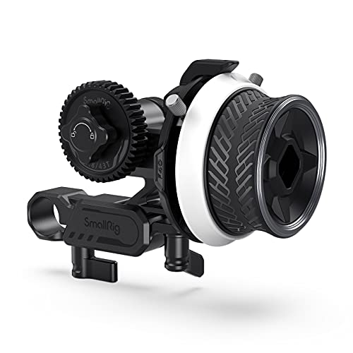 SmallRig Mini Follow Focus with A/B Stops & 15mm Rod Clamp and Snap-on Gear Ring Belt for DLSRs and Mirrorless Cameras, Fits Different Diameter Lenses Up to 114mm - 3010