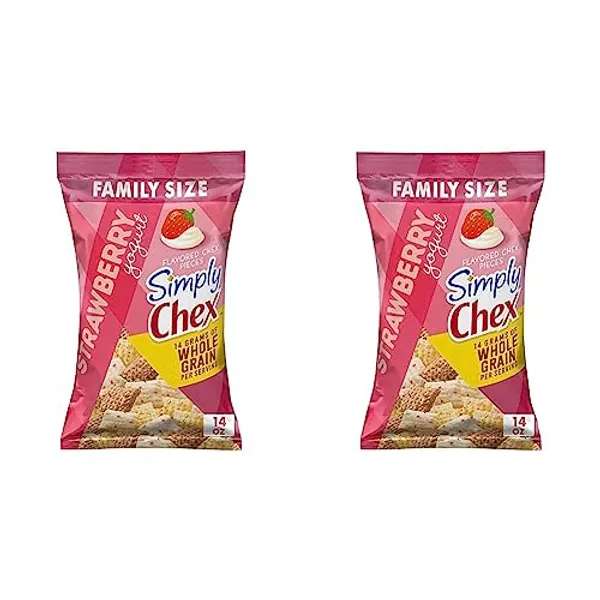 Simply Chex, Strawberry Yogurt Snack Mix, 14 oz Bag (Pack of 2)
